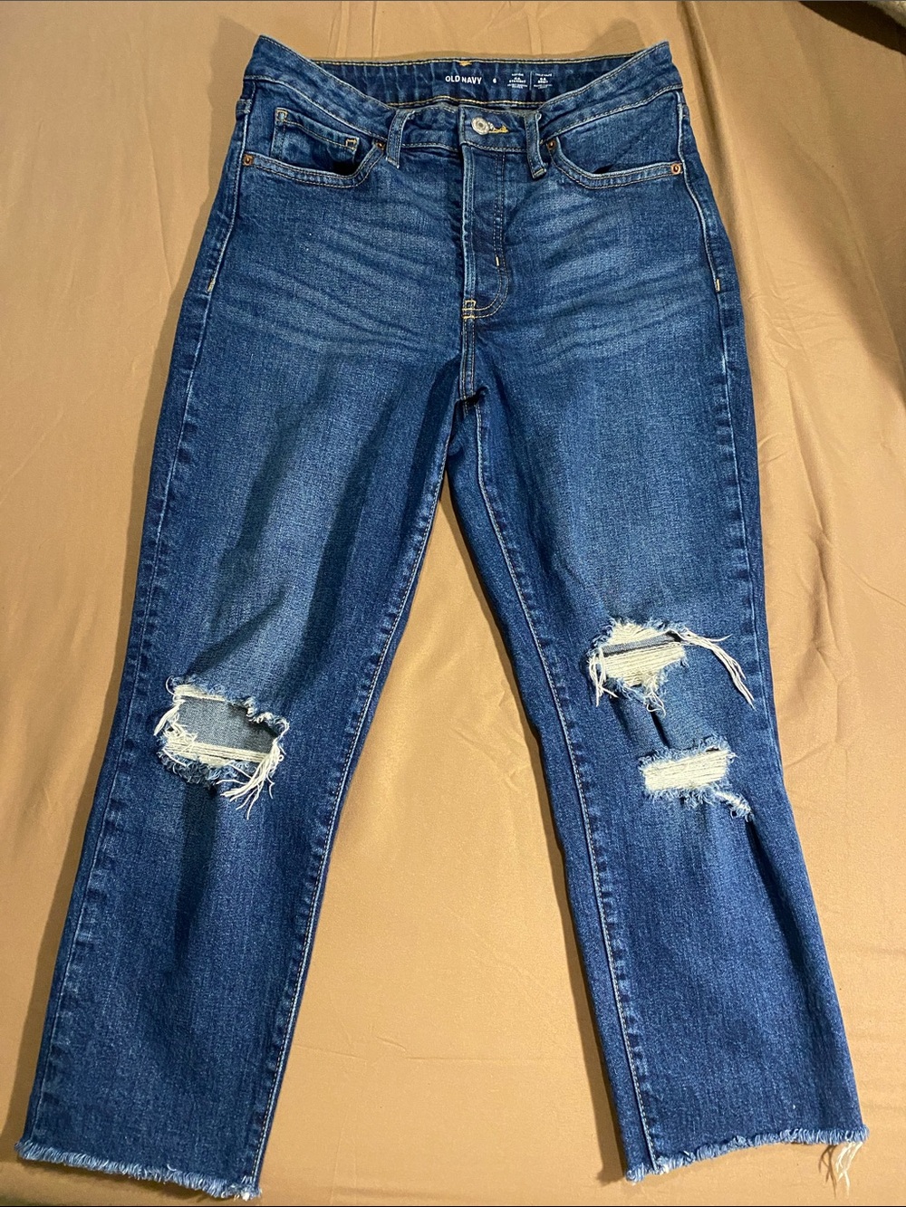 Petite Straight Leg Distressed Women’s Jeans